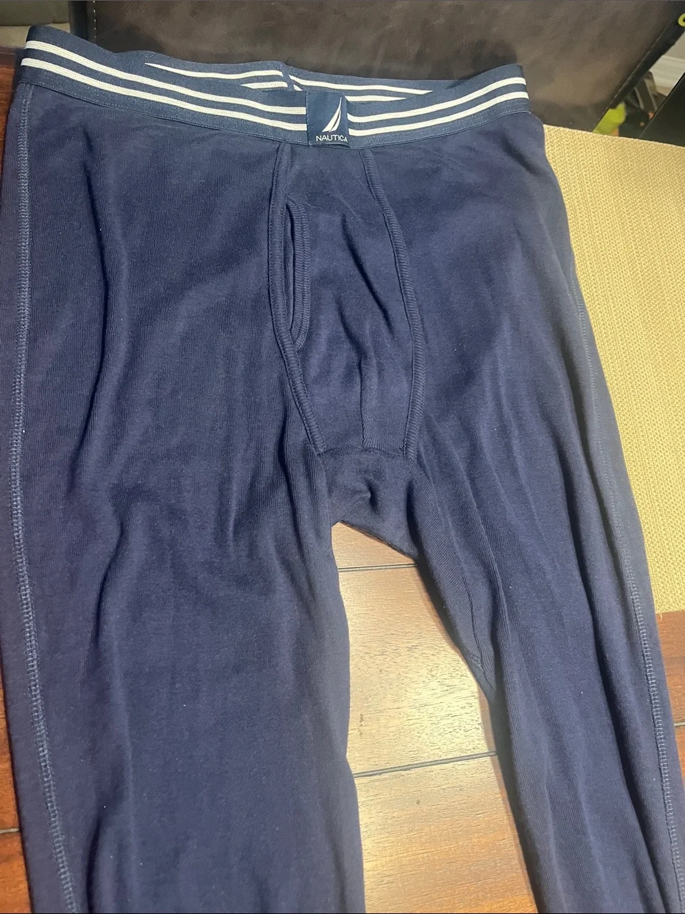 Item 82…2 pair Nautica Men's thin Thermal Leggings in Red and Navy his and his